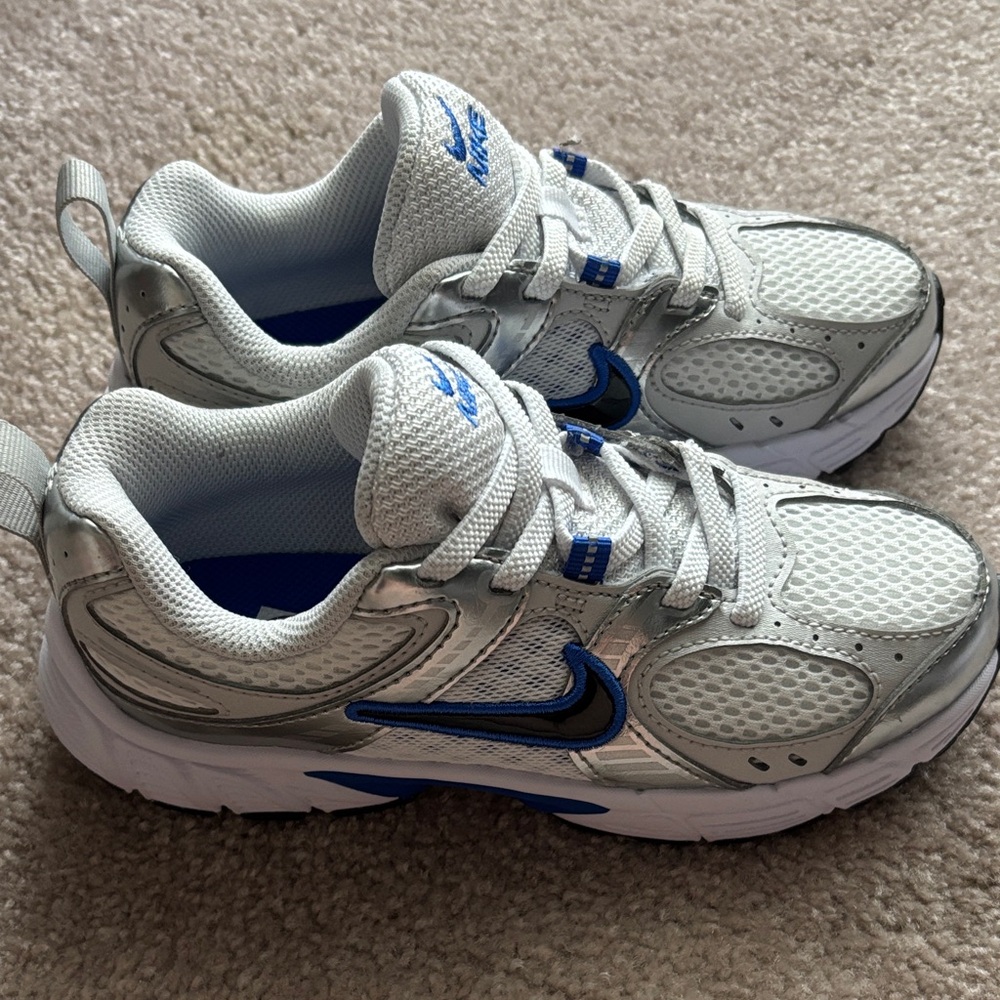 Kids Athletic Shoes - White and Blue